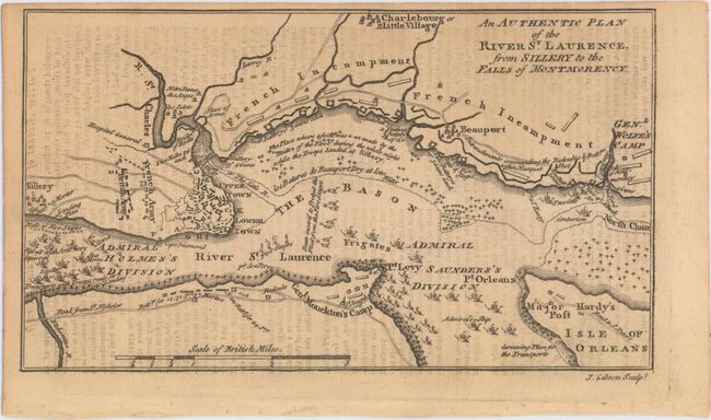 An Authentic Plan of the River St. Laurence, from Sillery to the Falls of Montmorency