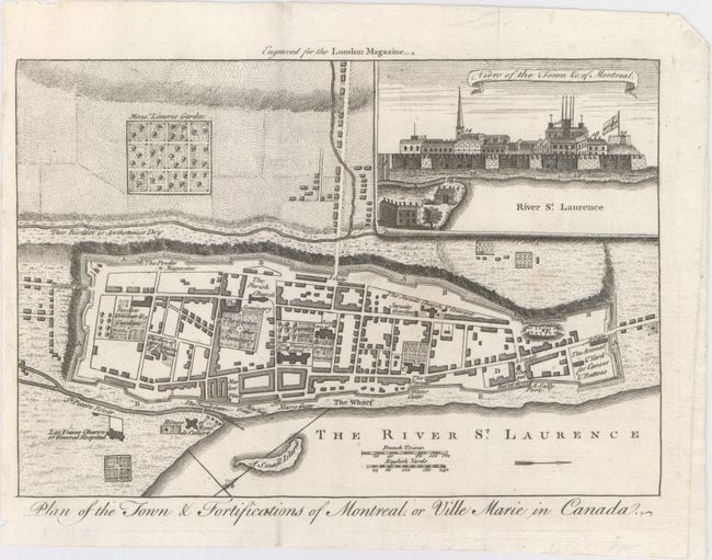 Plan of the Town & Fortifications of Montreal, or Ville Marie in Canada