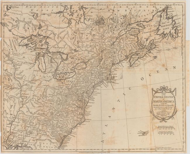 Map of the United States in North America: with the British, French and Spanish Dominions Adjoining, According to the Treaty of 1783