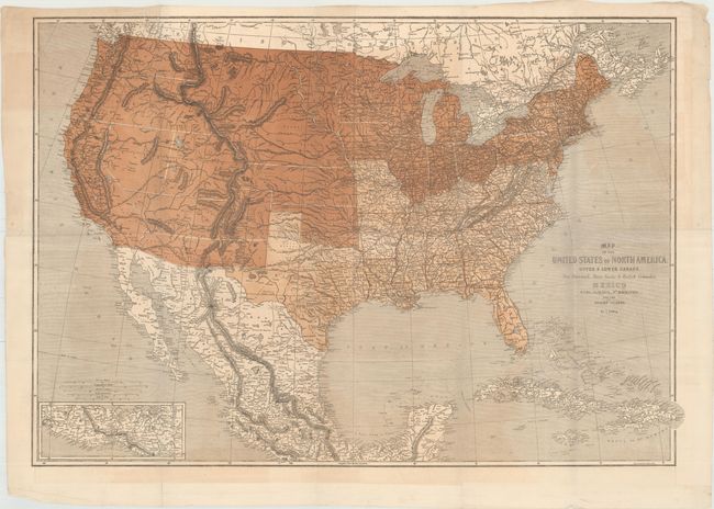 Map of the United States of North America, Upper & Lower Canada New Brunswick, Nova Scotia & British Columbia.  Mexico Cuba, Jamaica, St. Domingo and the Bahama Islands