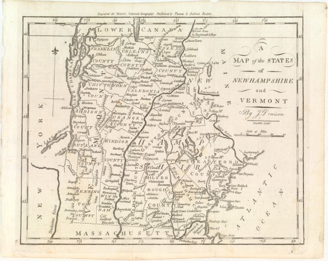 A Map of the States of New Hampshire and Vermont