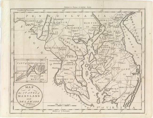 Map of the States of Maryland and Delaware