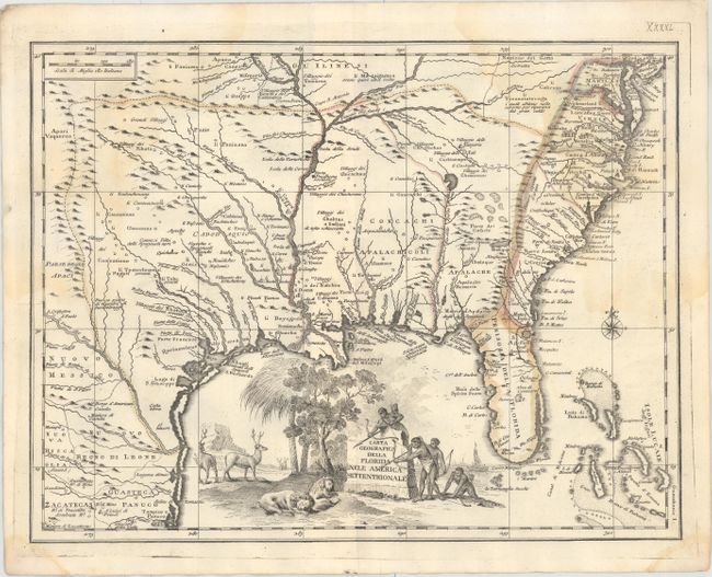 Carta Geografica della Florida nell' America Settentrionale