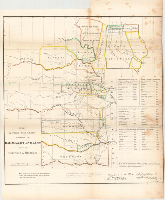 Map Showing the Lands Assigned to Emigrant Indians West of Arkansas & Missouri [together with] [Untitled - Western Territory] [and] [Report]
