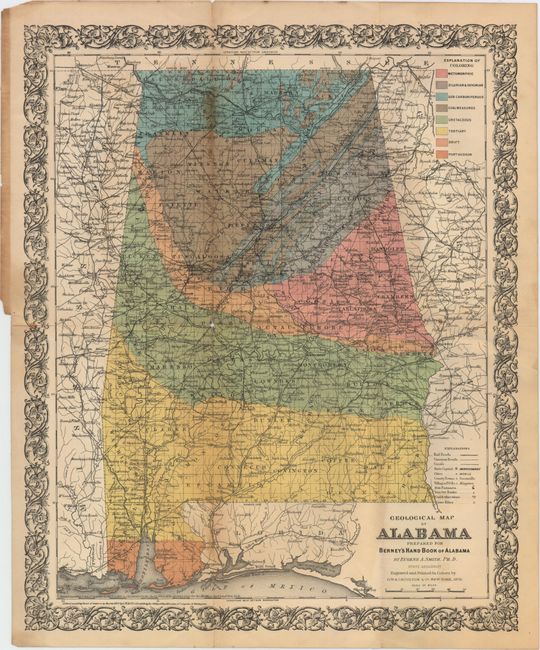 Geological Map of Alabama Prepared for Berney's Hand Book of Alabama