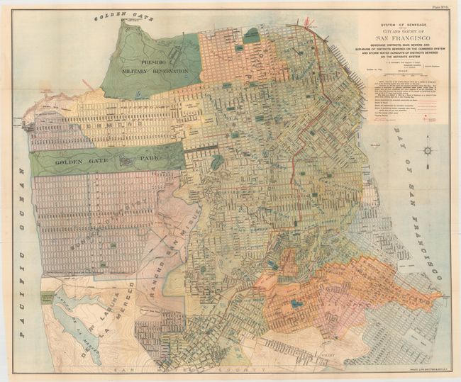 System of Sewerage for the City and County of San Francisco Sewerage Districts, Main Sewers and Sub-Mains of Districts... [together with]  Sewerage Districts Sewered on the Separate System Location of Sewers and of Pumping Stations