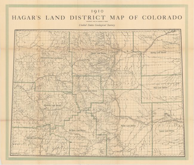 1910 Hagar's Land District Map of Colorado