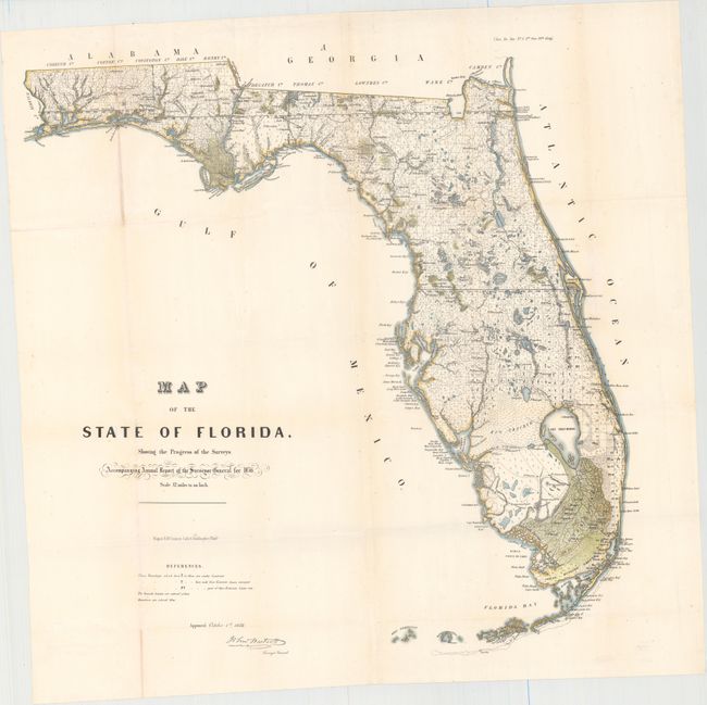 Map of the State of Florida, Showing the Progress of the Surveys. Accompanying Annual Report of the Surveyor General for 1856