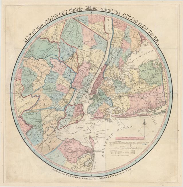 Map of the Country Thirty Miles Round the City of New York