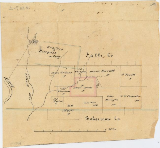 [Manuscript Map of Falls County, Texas]