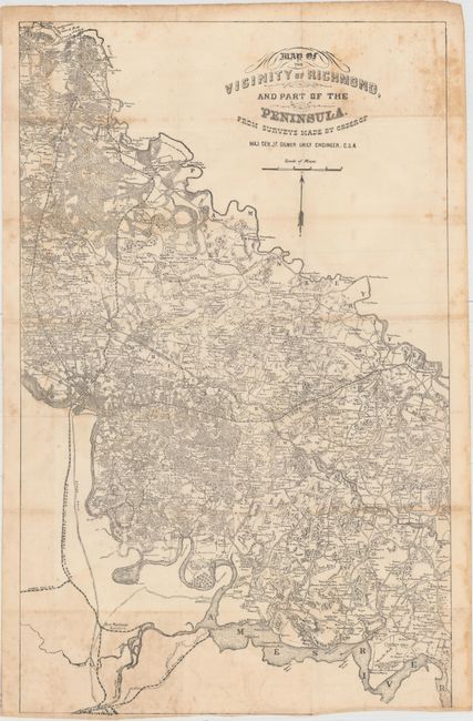 Map of the Vicinity of Richmond, and Part of the Peninsula. from Surveys Made by the Order of Maj. Gen. J. F. Gilmer Chief Engineer, C.S.A.