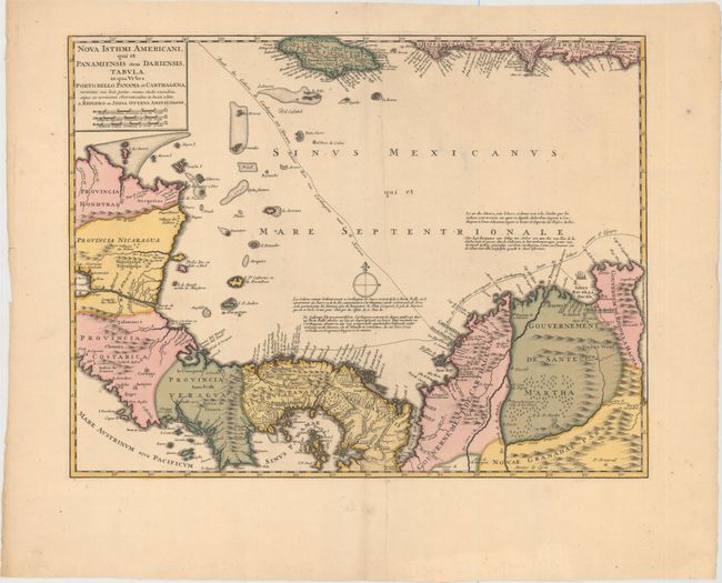 Nova Isthmi Americani, qui et Panamiensis item Dariensis, Tabula, in qua Urbes Porto Bello, Panama et Carthagena...