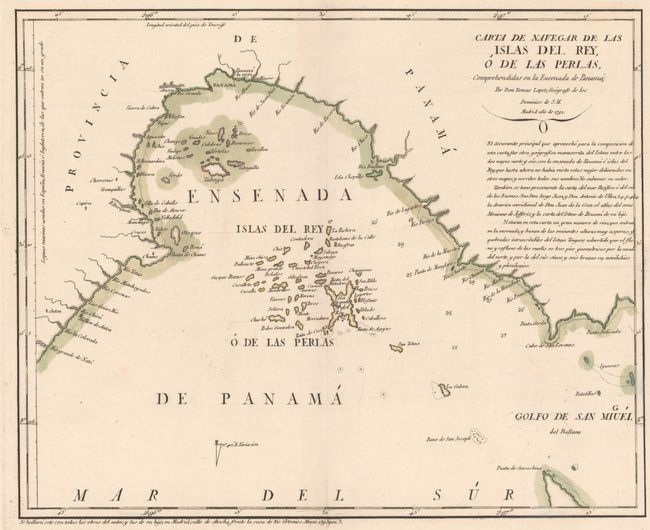 Carta de Navegar de las Islas del Rey, o de las Perlas, Comprehendidas en la Ensenada de Panama