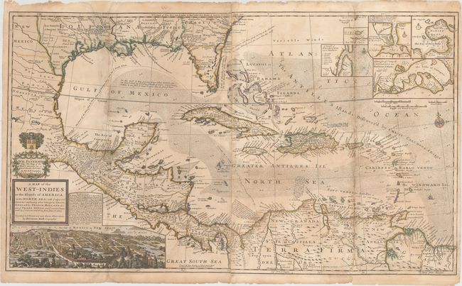 A Map of the West-Indies or the Islands of America in the North Sea; with ye Adjacent Countries; Explaning What Belongs to Spain, England, France, Holland &c