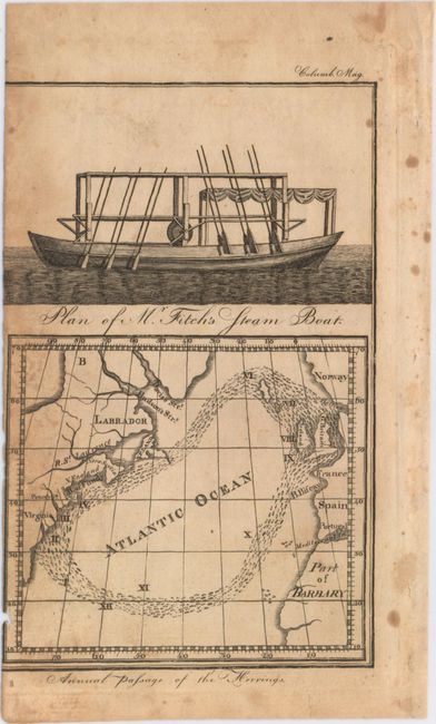 Annual Passage of the Herrings [on sheet with] Plan of Mr. Fitch's Steam Boat [with] The Columbian Magazine, or Monthly Miscellany. For December 1786