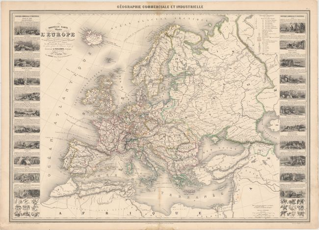 Nouvelle Carte Illustre de l'Europe Presentant les Grandes Divisions Physiques, la Distribution Geographique des Vegetaux et des Mineraux...
