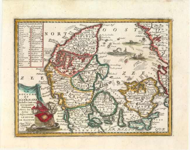 Le Royaume de Danemark Subdivisee en ses Quatre Dioceses avec les Isles Adjacentes le Duche de Slewick &c.