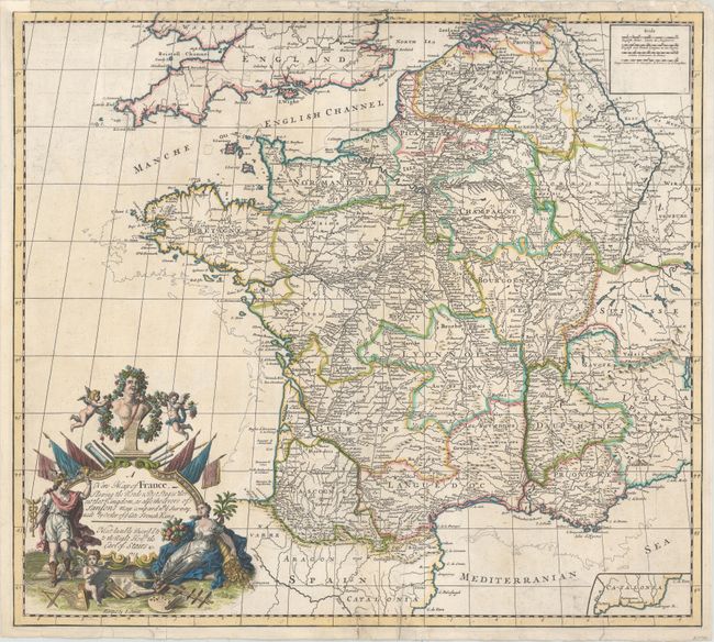 A New Map of France, Showing the Roads & Post Stages Throout That Kingdom, as Also the Errors of Sanson's Map...