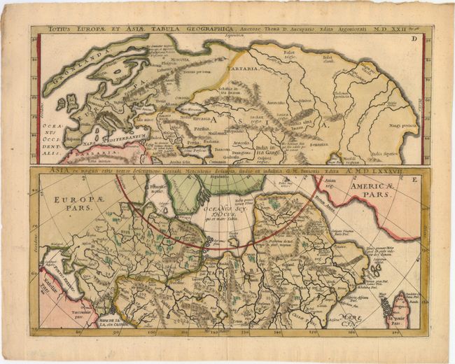 Totius Europae et Asiae Tabula Geographica... [on sheet with] Asia, ex Magna Orbis Terrae Descriptione Gerardi Mercatoris...