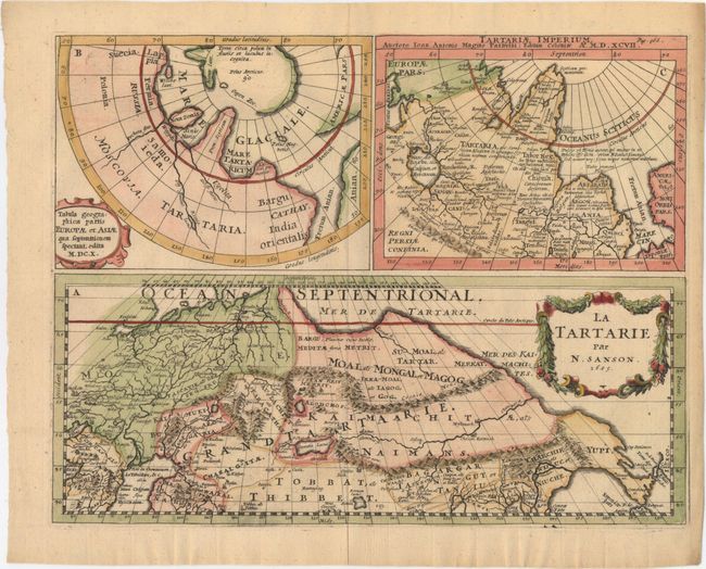 La Tartarie [on sheet with] Tabula Geographica Partis Europae et Asiae qua Septentrionem Spectant [and] Tartariae Imperium, Auctore Ioan. Antonio Magino Patavini...