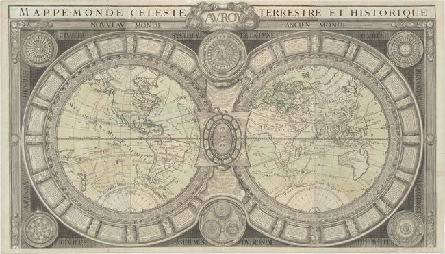 Mappe-Monde Celeste Terrestre et Historique Augmentee des Vouages et Decouvertes du Celebre Capitaine Cook...