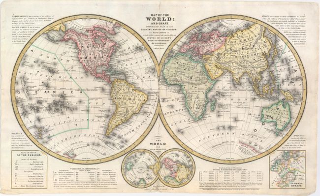 Map of the World: and Chart Exhibiting the Size of Each Country, Nation or Kingdom...