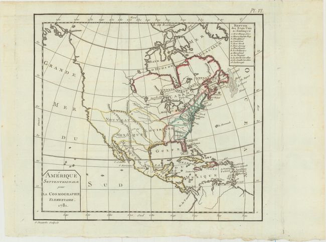 Amerique Septentrionale pour la Cosmographie Elementaire