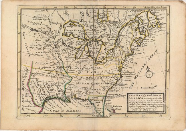 A New Map of Ye North Parts of America According to the Division Thereof by the Articles of Peace...