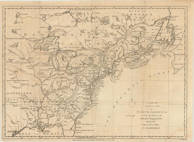A New and Correct Map of North America in Which the Places of the Principal Engagements During the Present War Are Accurately Inserted