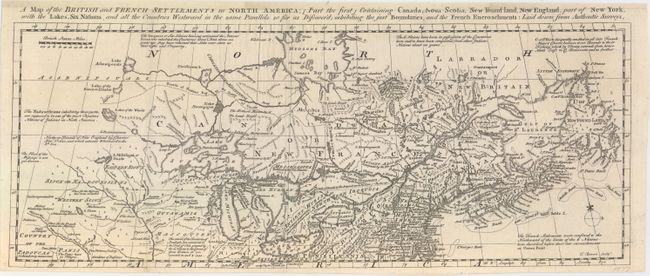 A Map of the British and French Settlements in North America; [Part the First] Containing Canada, Nova Scotia, New Found Land, New England, Part of New York...