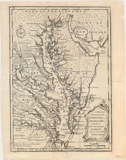 A New and Accurate Map of Virginia & Maryland Laid Down from Surveys and Regulated by Astronl Observatns