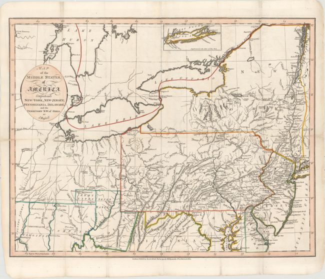 Map of the Middle States, of America. Comprehends New-York, New-Jersey, Pennsylvania, Delaware, and the Territory N:W: of Ohio