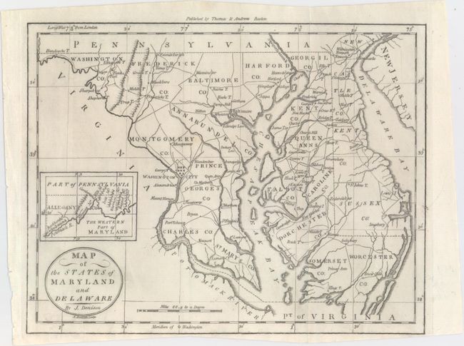 Map of the States of Maryland and Delaware