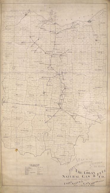 Map of the Distributing System in Ohio of the Logan Natural Gas & Co. and Other Underlying Companies of the Union Natural Gas Corporation