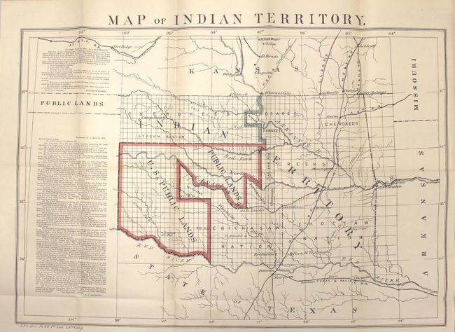 Map of Indian Territory [with report] Message from the President of the United Statesin Relation to an Alleged Occupation of a Portion of the Indian Territory by White Settlers