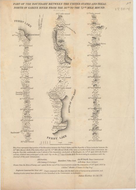 Part of the Boundary Between the United States and Texas; North of Sabine River from the 36th to the 72nd Mile Mound