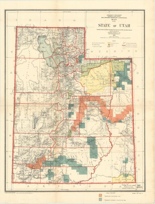 Map of the State of Utah. Compiled from the Official Records of the General Land Office and Other Sources...
