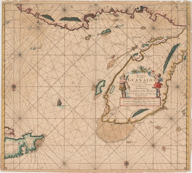 Pas-kaart van de Golff de Guanaios met 't Canaal Tusschen Yucatan en I. Cuba...