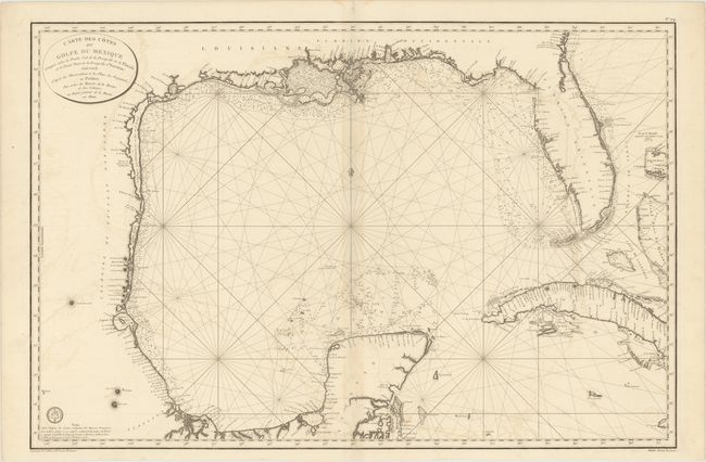 Carte des Cotes du Golfe du Mexique Compris Entre la Pointe Sud de la Presqu'Ile de la Floride et la Pointe Nord de la Presqu' Ile d'Yucatan...