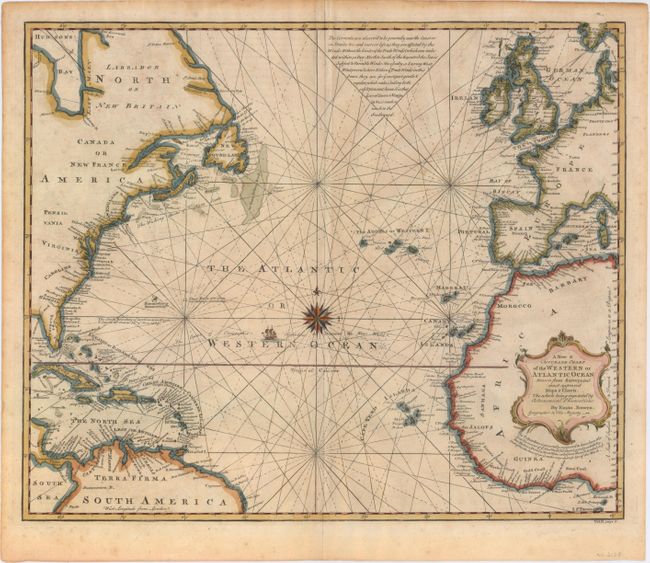 A New & Accurate Chart of the Western or Atlantic Ocean Drawn from Surveys and Most Approved Maps & Charts. The Whole Being Regulated by Astronomical Observations