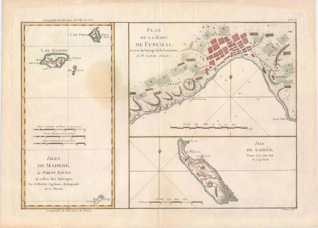 Plan de la Rade de Funchal... [on sheet with] Isles de Madere, de Porto Santo, et Celles des Salvages [and] Isle de Goree