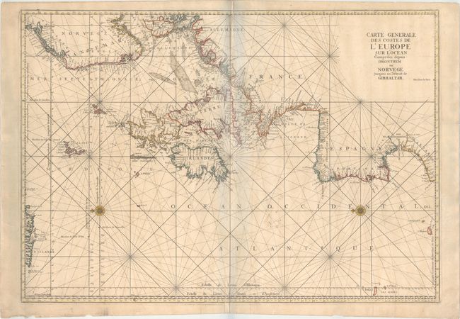 Carte Generale des Costes de l'Europe sur l'Ocean Comprises Depuis Dronthem en Norvege Jusques au Detroit de Gibraltar