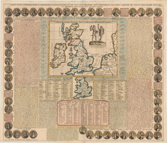 Carte pour l'Introduction a l'Histoire d'Angleterre, ou l'on Voit son Premier Gouvernementm et l'Etat Abrege de Cette Monarchie sous les Empereurs Romains, et sous les Rois Saxons