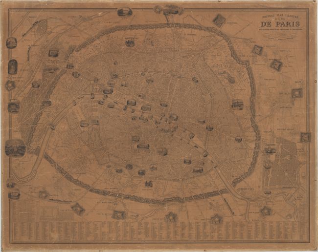 Nouveau Plan Illustre de la Ville de Paris avec le Systeme Complet de Ses Fortifications et Forts Detaches et des Communes de la Banheue