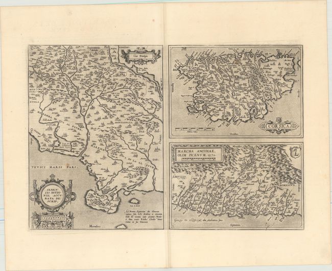Senensis Ditionis, Accurata Descrip [on sheet with] Corsica [and] Marcha Anconae, olim Picenum