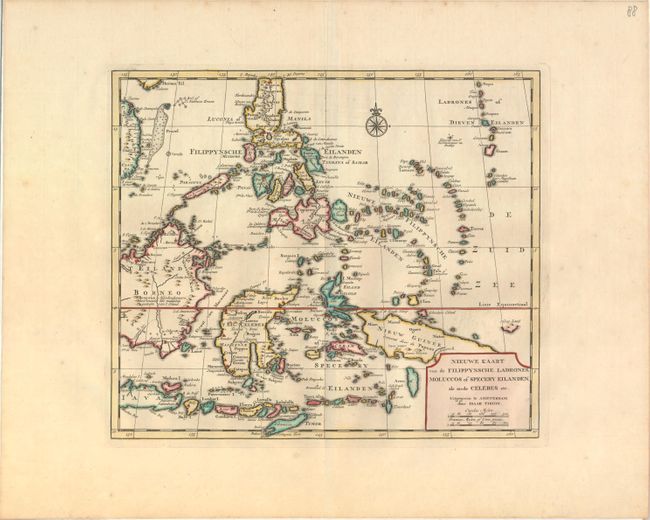 Nieuwe Kaart van de Filippynsche, Ladrones, Moluccos of Specery Eilanden, als Mede Celebes etc.