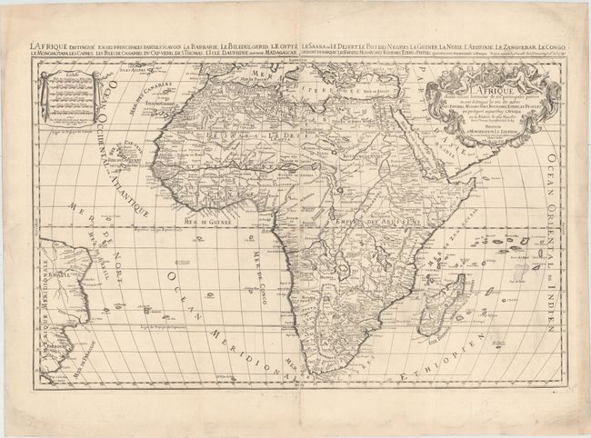 L'Afrique Divisee Suivant l'Estendue de Ses Principales Parties ou sont Distingues les uns des Autres les Empires, Monarchies...