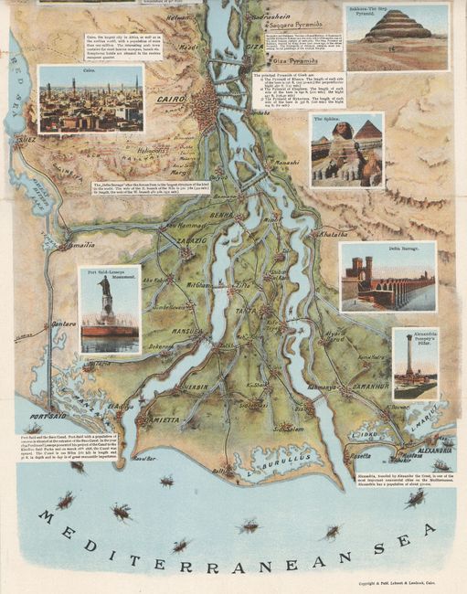 The Nile from Alexandria to Aswan Illustrated Guide-Map Issued by the Tourist Development Association of Egypt