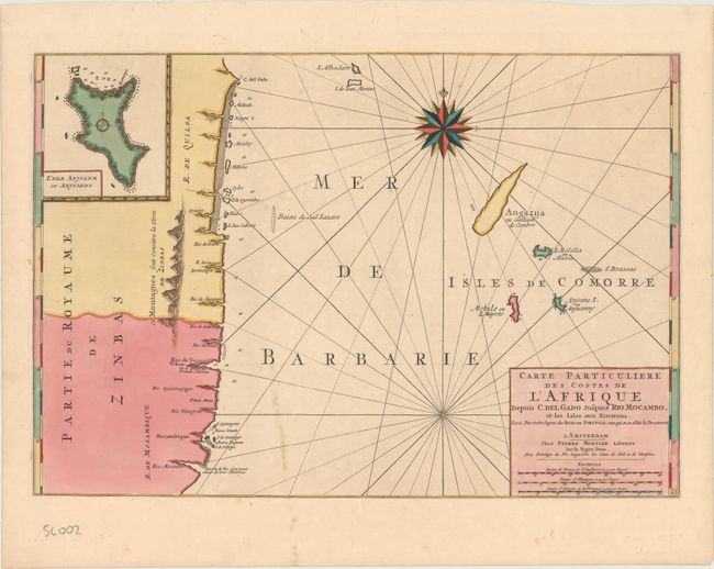 Carte Particuliere des Costes de l'Afrique Depuis C. del Gado Jusques Rio Mocambo, et les Isles aux Environs...