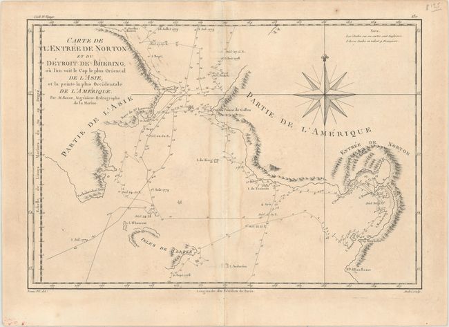 Carte de l'Entree de Norton et du Detroit de Bhering, ou l'on Voit le Cap le Plus Oriental de l'Asie, et la Pointe la Plus Occidentale de l'Amerique